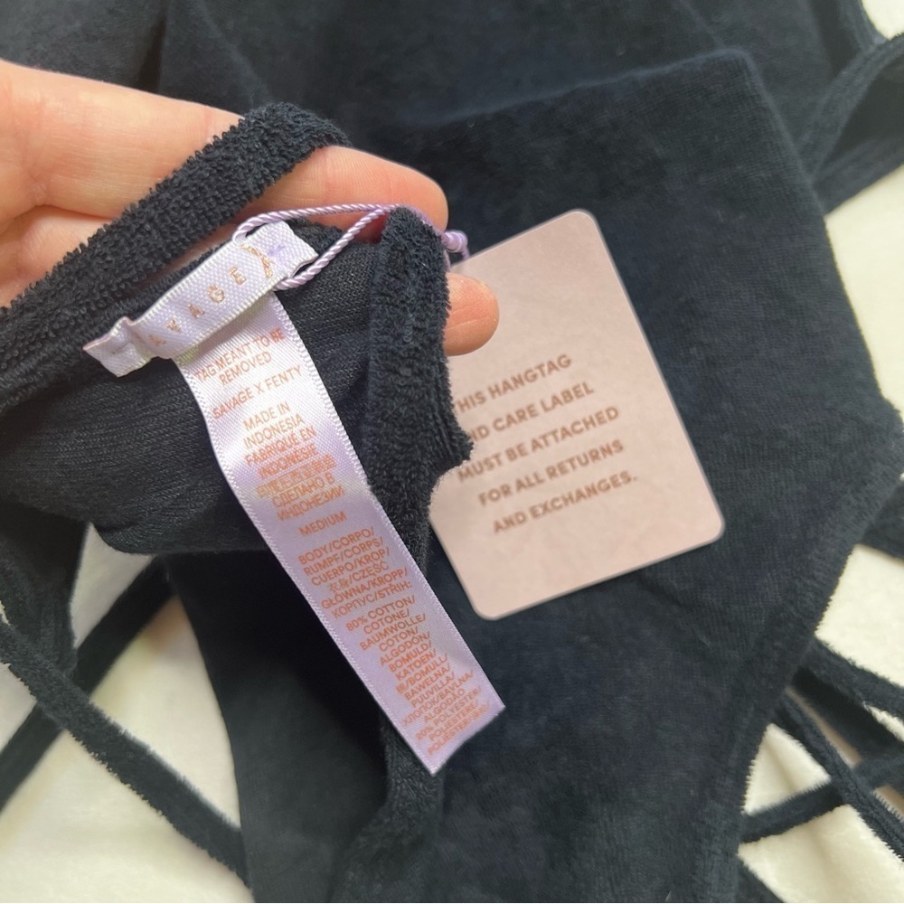 Savage x Fenty 70s Terry Strappy Back Teddy NWT - Picture 5 of 7